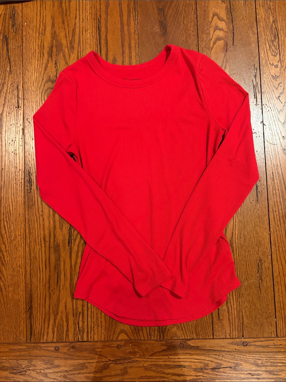 No Boundaries Red Long-Sleeve Crewneck Top